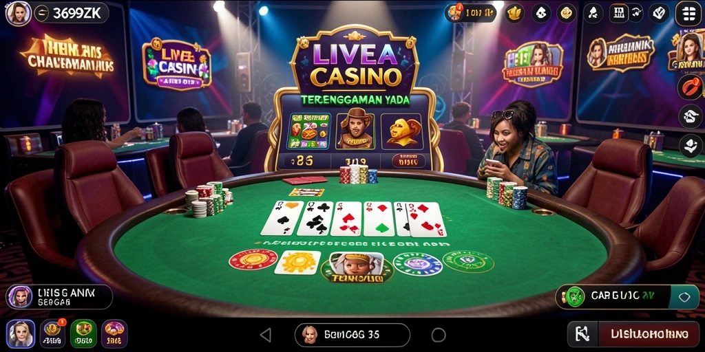Tampilan gameplay Live Casino yang menarik dan interaktif.