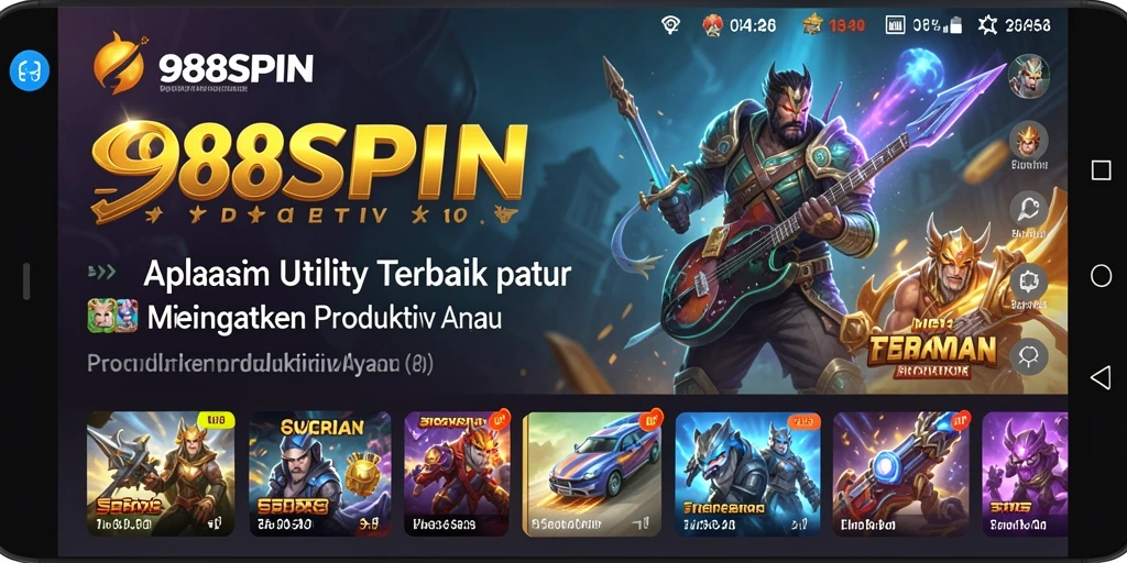 Tampilan utama 988SPIN menampilkan fitur pengelolaan tugas yang intuitif.