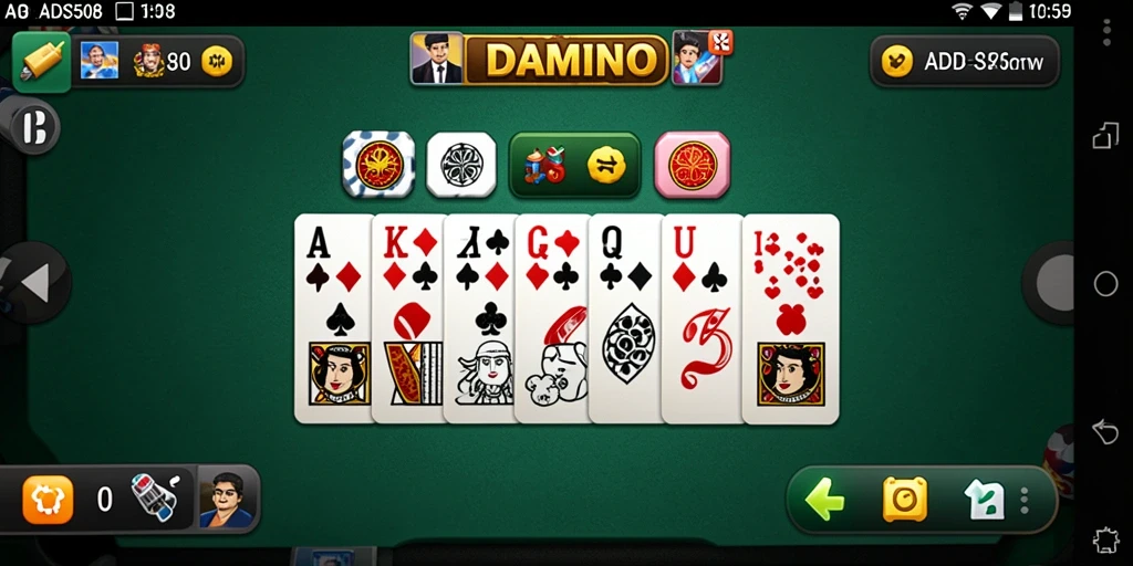 Tampak layar permainan ADS508 yang penuh aksi Domino.