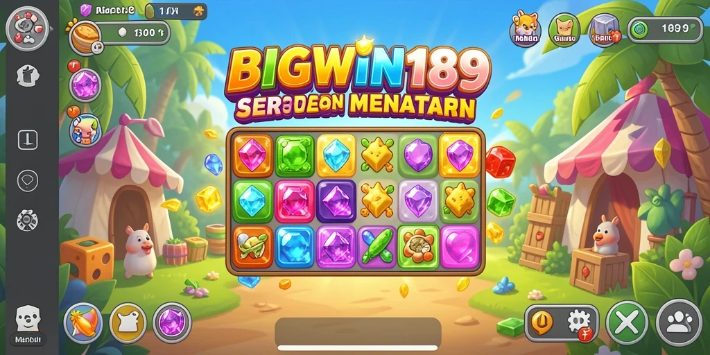 Tampilan gameplay seru di BIGWIN189 dengan pencocokan item.