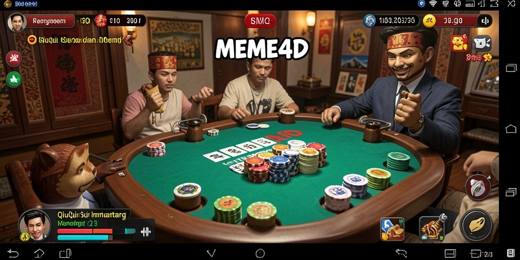 Screenshot utama dari gameplay QiuQiu yang seru di MEME4D.