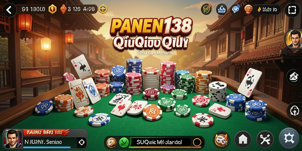 Tampilan gameplay QiuQiu yang seru dan mendebarkan.