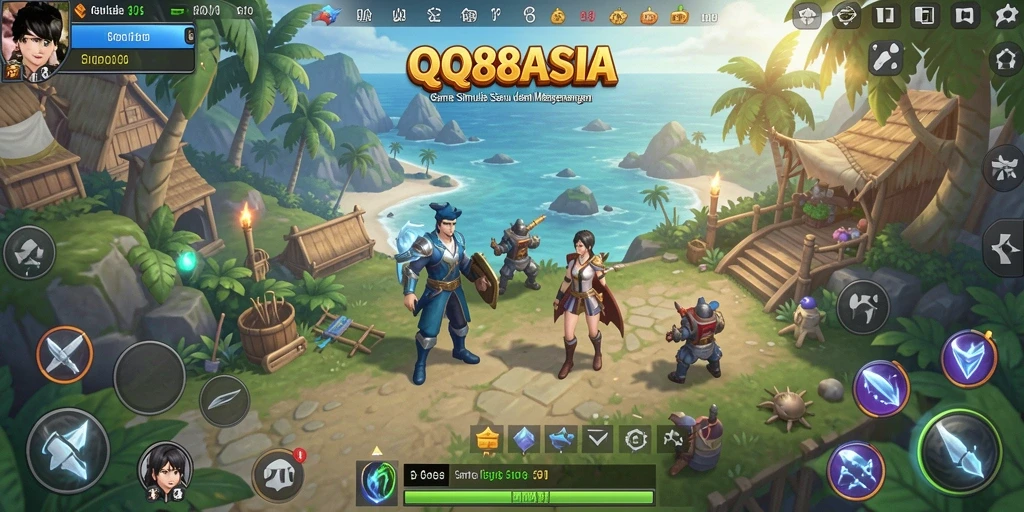 Screenshot menunjukkan gameplay seru di dunia simulasi QQ88ASIA.
