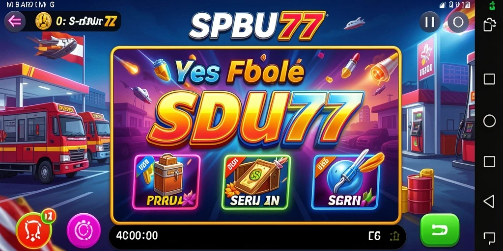 Screenshot gameplay SPBU77 menampilkan putaran slot yang menarik.